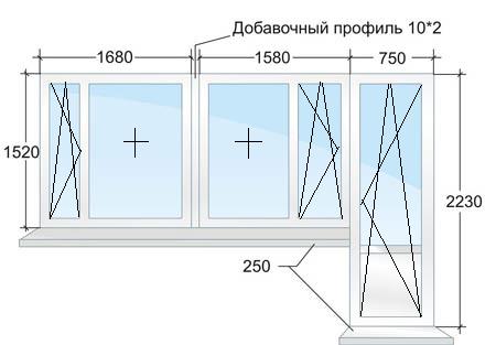 Балконный блок в доме серии II-68 в Москве